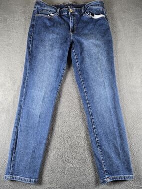 Tommy Hilfiger Womens Jeans 10 Mid Rise Medium Wash Blue Denim Stretch Straight